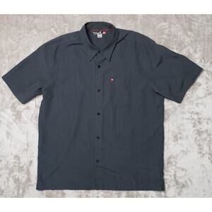 Quicksilver Gray Short Sleeve Button Down Short Sleeve Workshirt Mens Size L